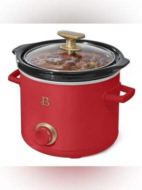 Beautiful 2QT Slow Cooker Tomato Red Drew Barrymore Compact Limited Edition NIB